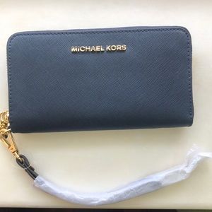 Michael Kors Navy Jet Set Travel Wallet/Wristlet